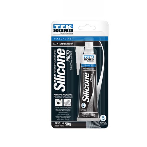 ADESIVO SILICONE ACÉTICO ALTA TEMPERATURA PRETO-SULPOSTOS